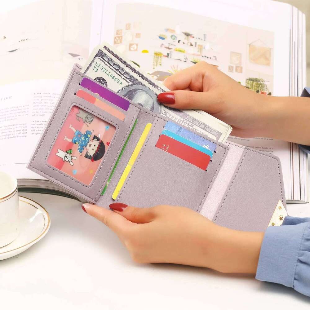 New Women Short Wallets High Quality Card & Photo Holder Simple Female Purse Heart-Shaped Cute Small Wallet For Girls Z260205