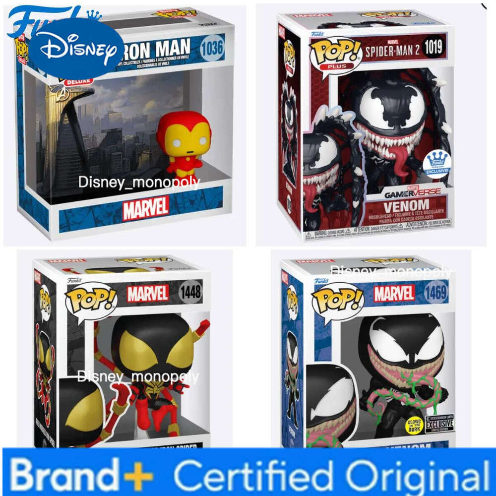 Disney Marvel Funko Pop Comics & Super Heroes Venom Miles IS Iron ManAvengerTower Toys for Boys Gift Collectible Model Ornaments H260205