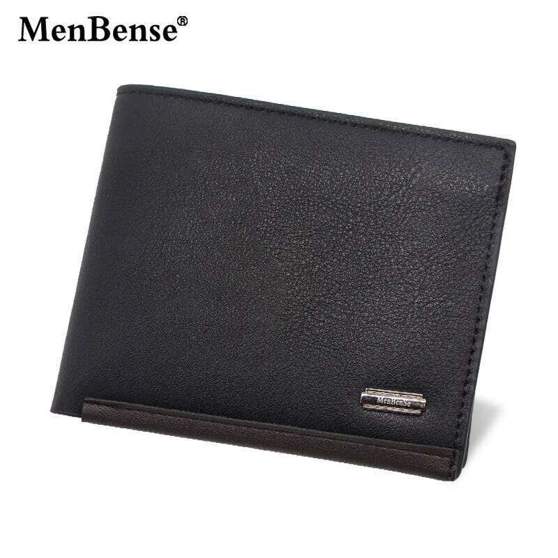 NEW Men's PU Leather Business Card Holder Premium Short Real Cowhide Wallets for Man Luxury Money Bag Coin Purse Clutch Z260205