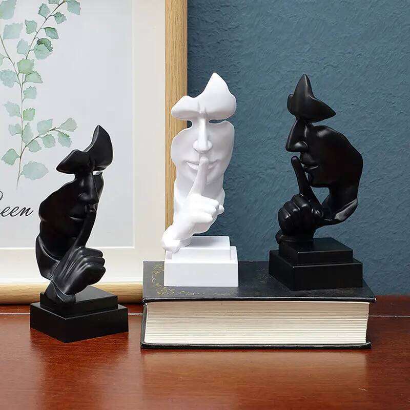 Creative Silence Abstract Art Statues Nordic Style Silent Face Mask Figure Figurine Home Office Interior Desktop Decorative S260204