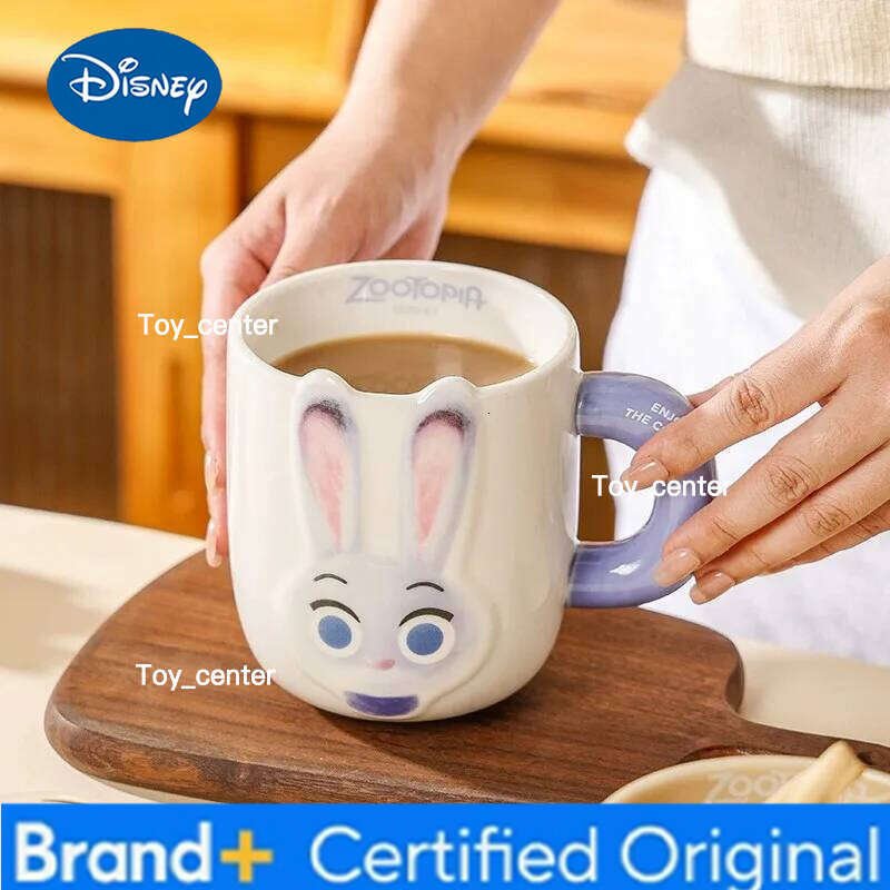 Disney Animal Ceramic Mug Heat-resistant Coffee Breakfast Milk Oat With Handle Large Capacity Relief Couple Cup Gift H260205