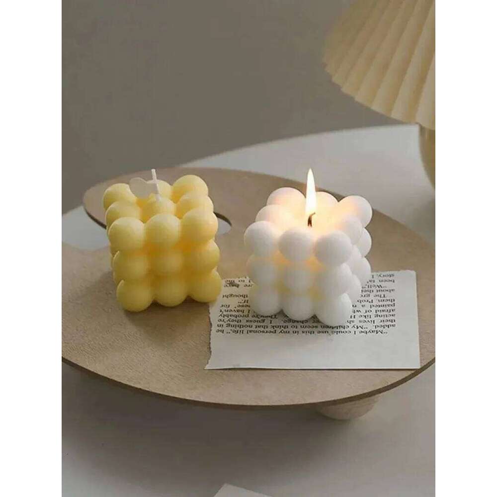 1pc Creative Ball-Shaped Soy Wax Magic Cube Aromatherapy Candle, High-End Wedding Favor Gift, Handmade Decorative Object S260204