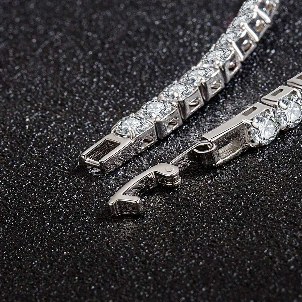S925 Sterling Silver Bracelet Zirconia Tennis Ball Women Fashion Simple Engagement Wedding Charm Jewelry 4mm 16-20cm 26H0205 26H0205