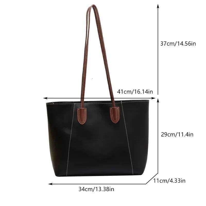 Hot Selling Light Luxury Sewing Thread Pu Zipper Handbag 2026 New Fashionable Women's Commuting Shoulder Tote Bag Y260204