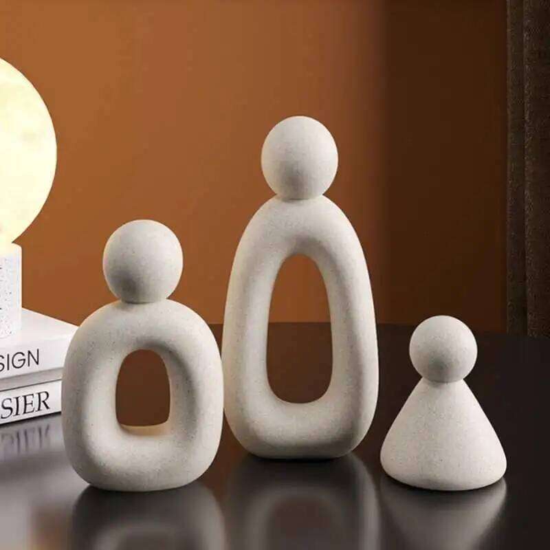 Simple Family Statue Modern Style Home Decor Hollow Sculpture Nordic Living Room Ornaments Bedroom Decoration Figurines Gift S260204