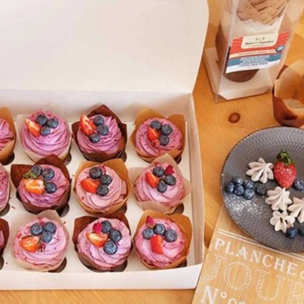 50pcs Newspaper Style Baking Cup Liner Wrapper Molde Cupcake Paper Cups Bakeware Tool for Wedding Birthday Party