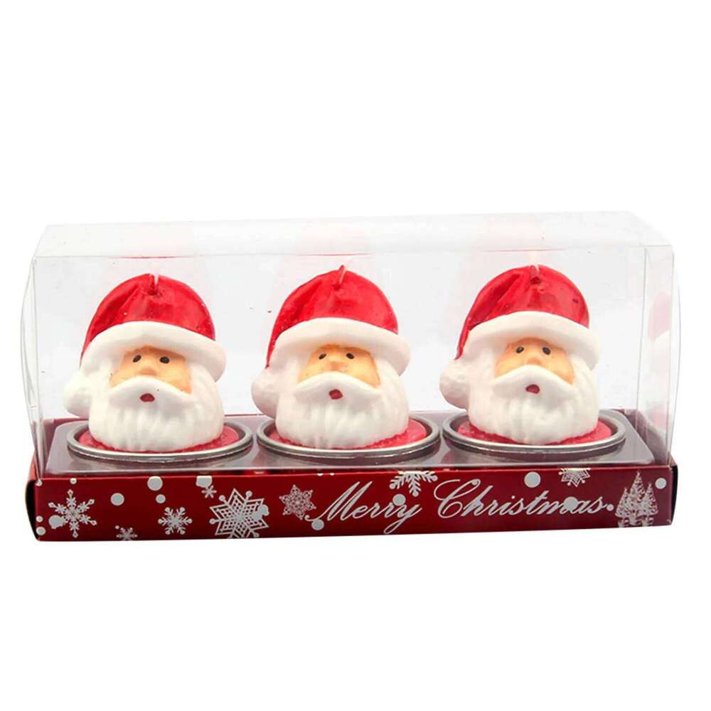 3pc Santa Snowman Candles Party Wedding Festival Decoration Christmas Eve Romantic Ornament Decor For Home S260204