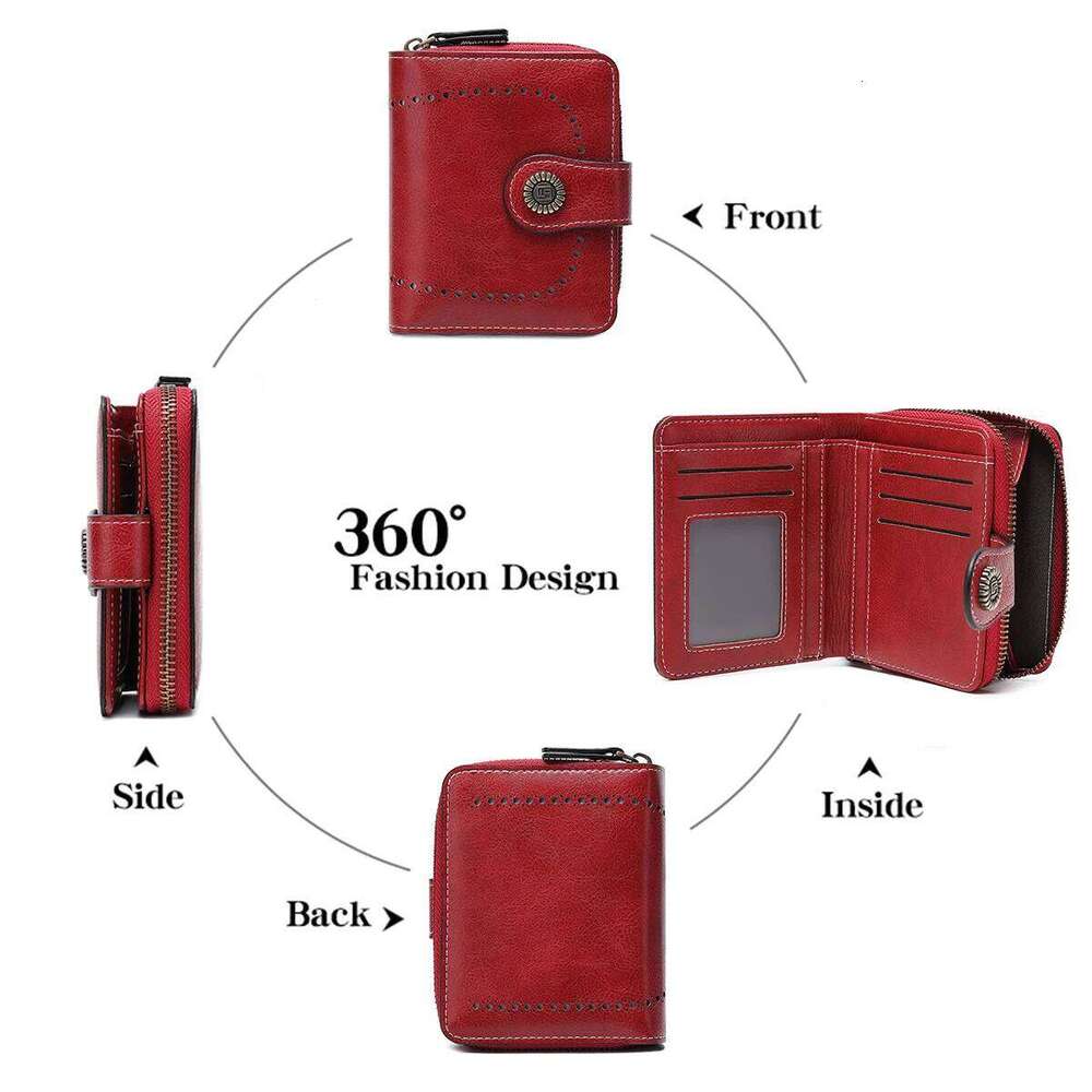 Retro Hollow-Out Short Purse for Women, Multi-Card Zipper Wallet, Europe and America Fashion, New Z260205