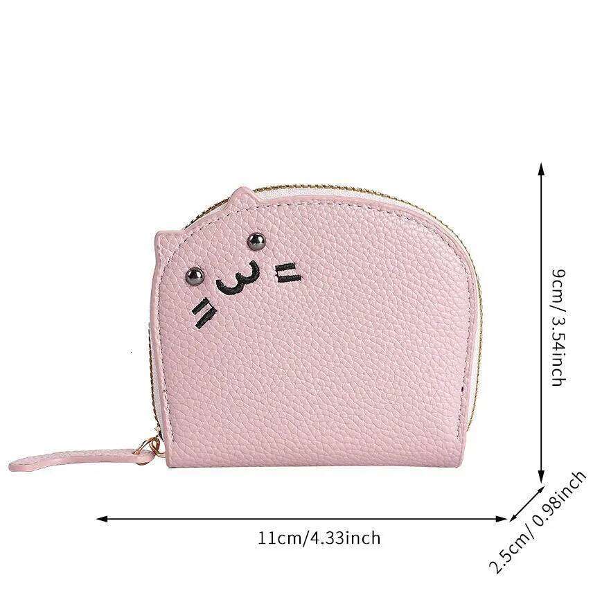 Mini Cute Coin Purse Cartoon Cat Multi-Slot Card Pack Fashion Small Wallets Purses for Women Z260205