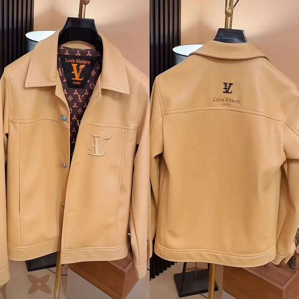 2026 Year New Vintage Old Money Style Leather Jacket Men's Custom High Luxury Fashion Casual Coat