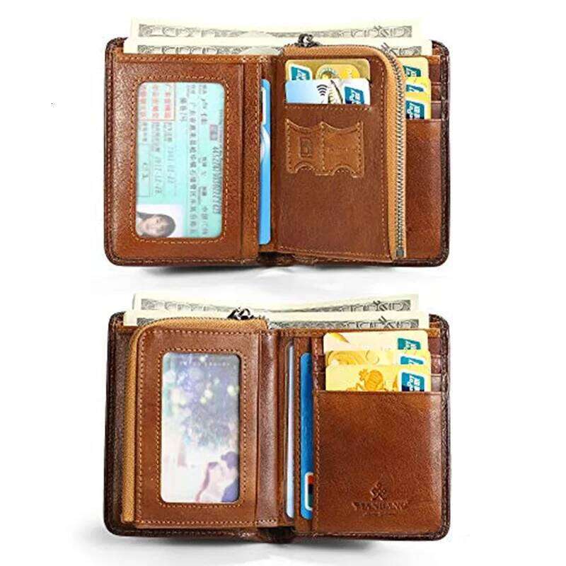 ManBang HOT Genuine Leather Men Small Mini Card Holder Male Wallet Pocket Retro purse wallet for men High Quality Z260205