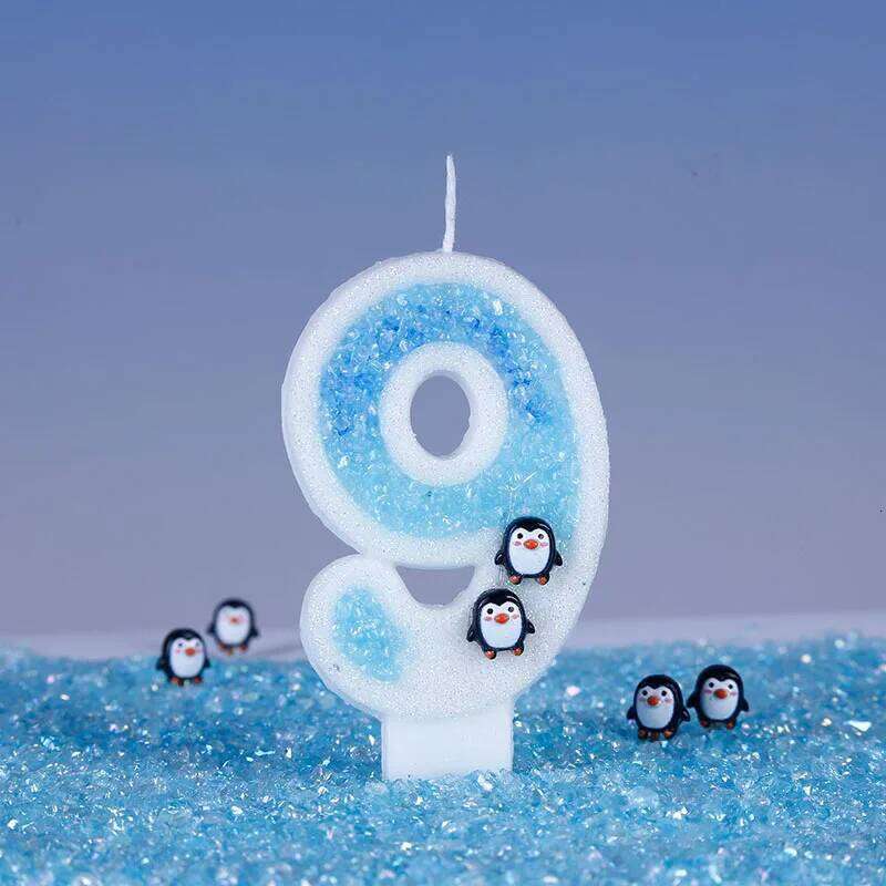 Cute Penguin Birthday Candles 3D Antarctic Glacier 0-9 Number Nice Party Wedding Cakes Decorations S260204