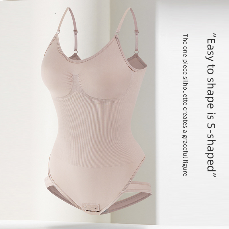 Seamless Shapewear T Body Shaping Waist Cincher Camisole Bodysuit Thong Panties One-Piece Plus Size Hip Lift Waist Trainer Tight Hollow Out