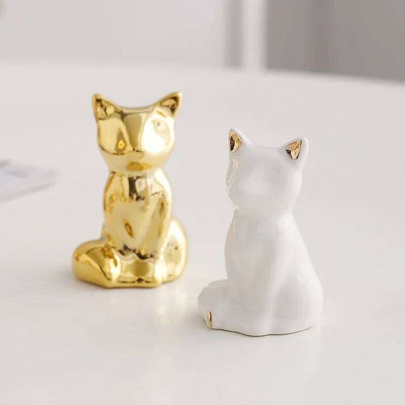 Ceramic Creative Elephant Rabbit Home Bedroom Makeup Desk Ring Necklace Jewelry Rack Animal Showcase Small Ornament S260204