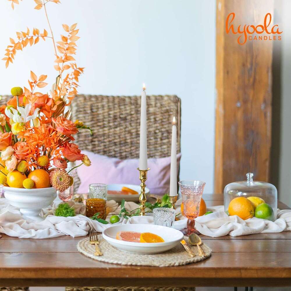 Pack Tall Taper Candles 12 Inch White Dripless, Unscented Dinner Candle Paraffin Wax with Cotton Wicks - 10 Hour Burn Time S260204