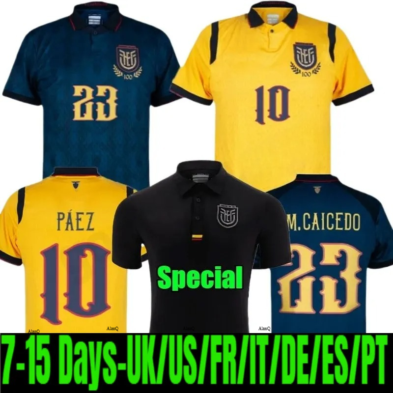 2025 2026 Ecuador Black Special Centenary soccer jerseys blue home away 100 Th 25 IBARRA MENA PRECIADO M.CAICEDO PACHO men kids kit football shirt Yellow uniform S4XL