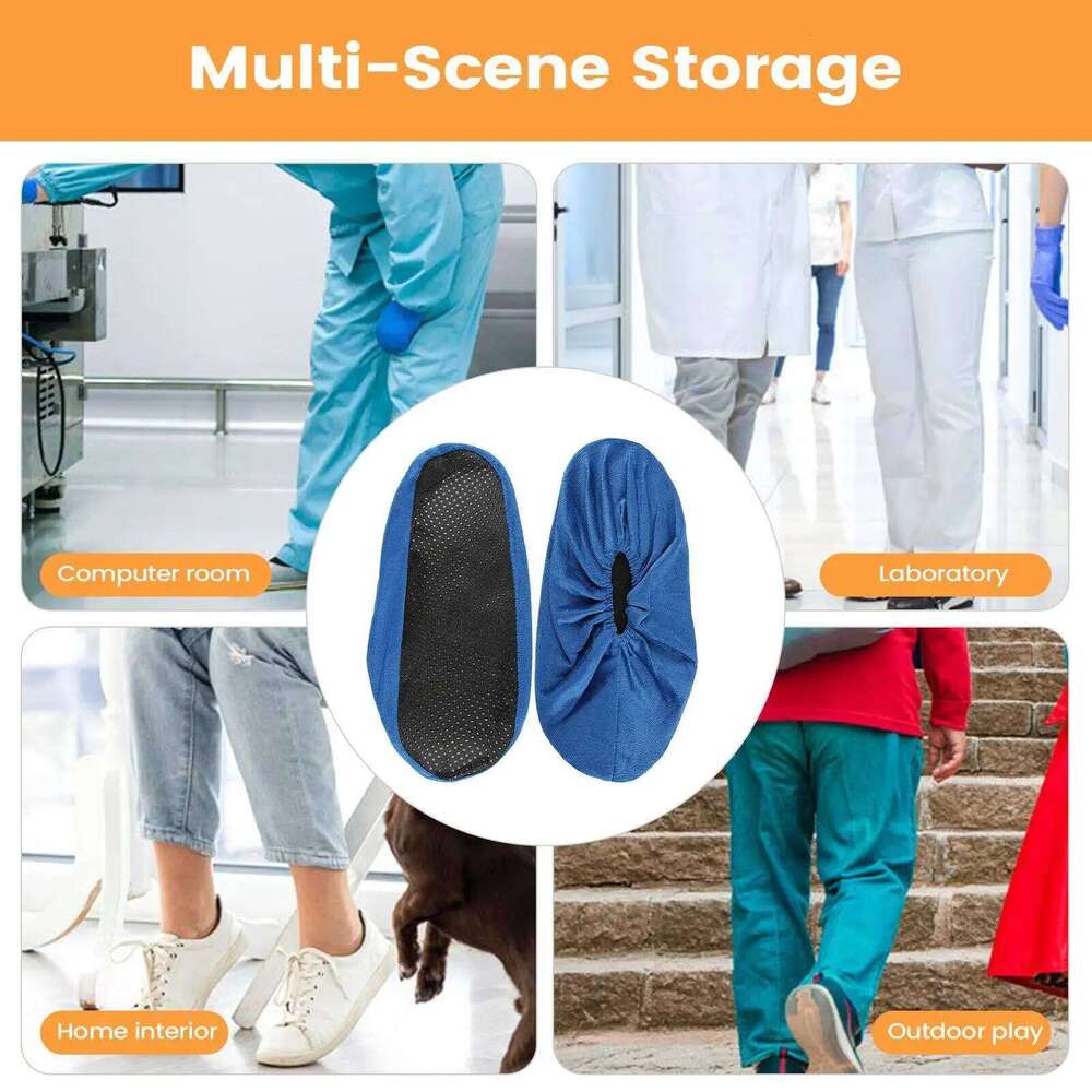 1 pair Washable Shoe Reusable Non-slip Foot Cover Indoor Padded Overshoes Soft Shield Fabric Boot Covers Dust Barrier S260204