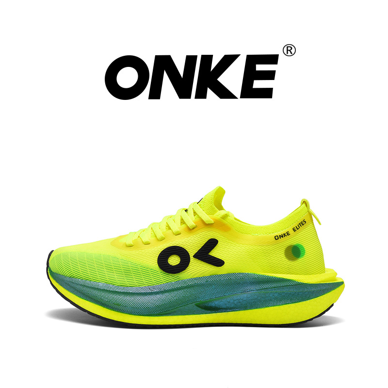 New design ONKE summer new model breathable carbon plate running shoes with anti-slip and wear-resistant cushioning feature for sports. Free shipping