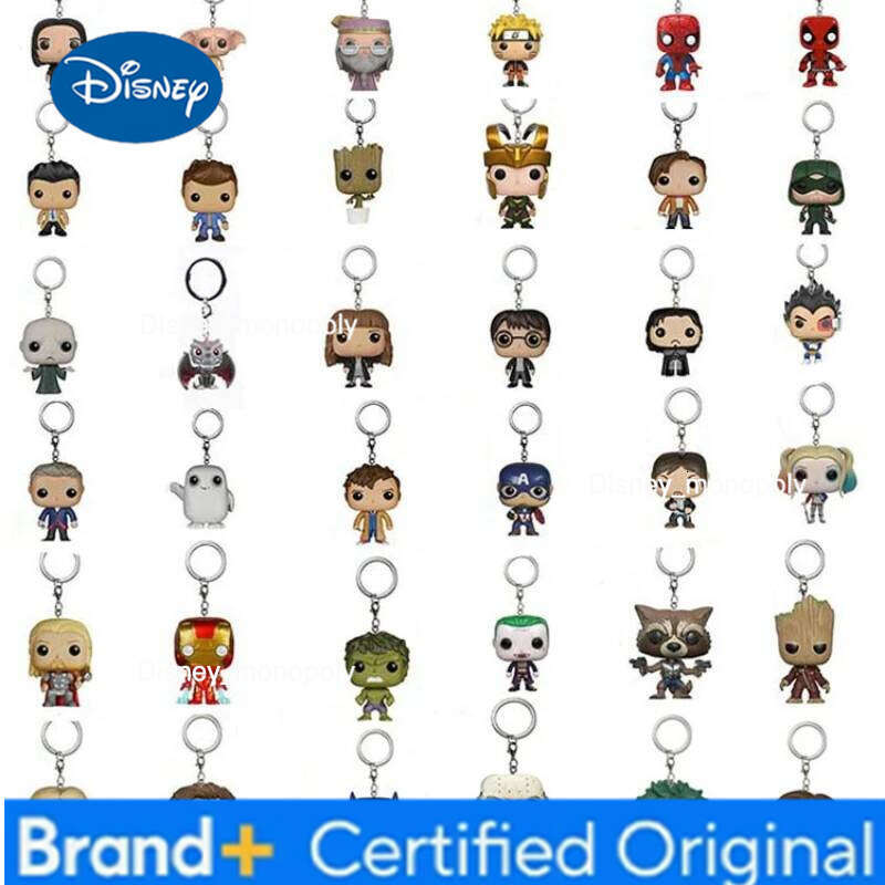 Disney Kawaii Capsule Toy Popstyle Keychain Evil Dead Negan StanLee Potter Spider Chessur Sally action figure Toys For kids Xmas gift H260205