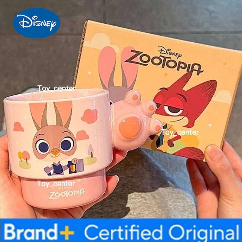 Disney Crazy Zootopia Judy Pattern 300ml Ceramic Mug Set Cartoon Anime Accessories Couple Home Water Cup Holiday Gift H2602051