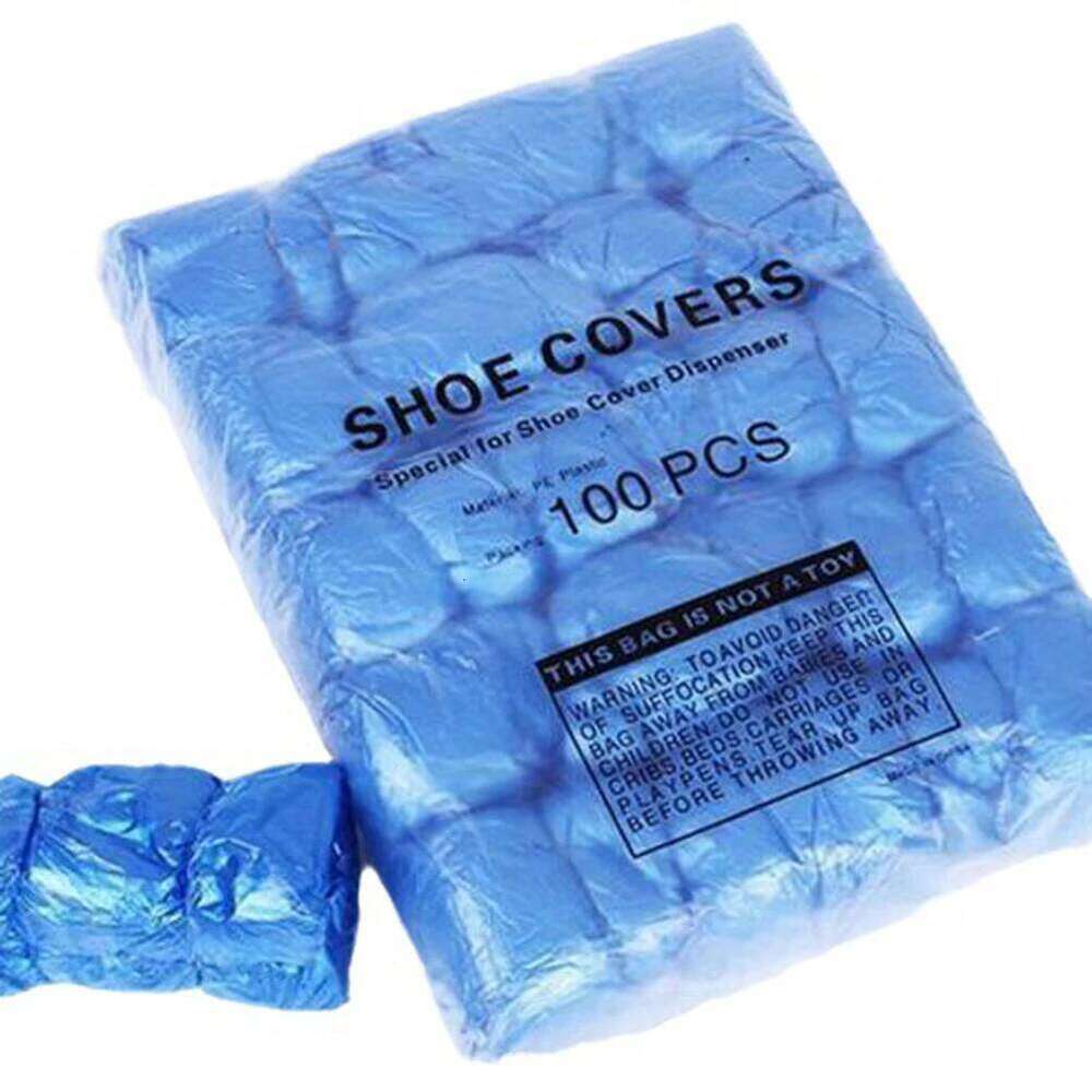 100Pcs T Buckle Disposable Cover Dustproof Anti-slip Overshoe for Home Office Automatic Dispenser Compatible Shoe Protector S260204