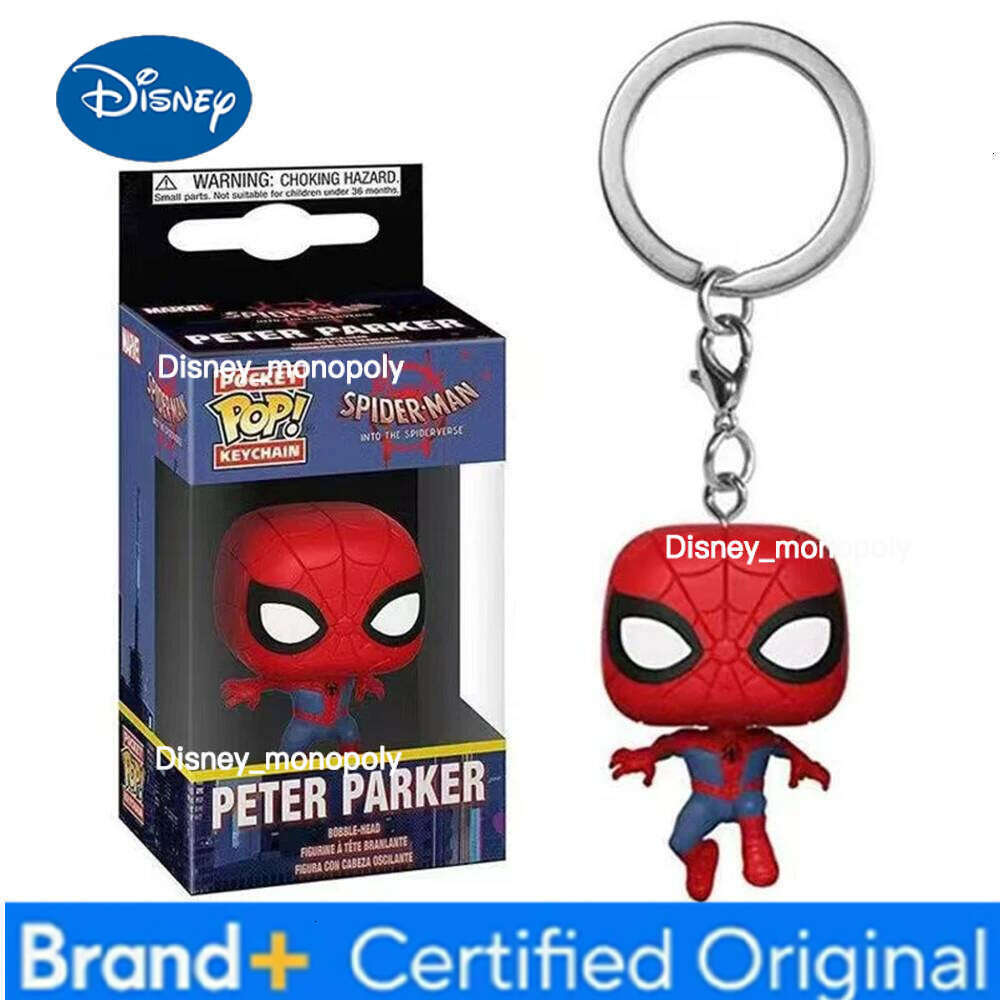 Disney FUNKO POP New Keychain Deadpool Spider-Man Spider-GWen Pendant Goods Toy Figures Pocket Cute Collectible Pendants Model TOYS H260205