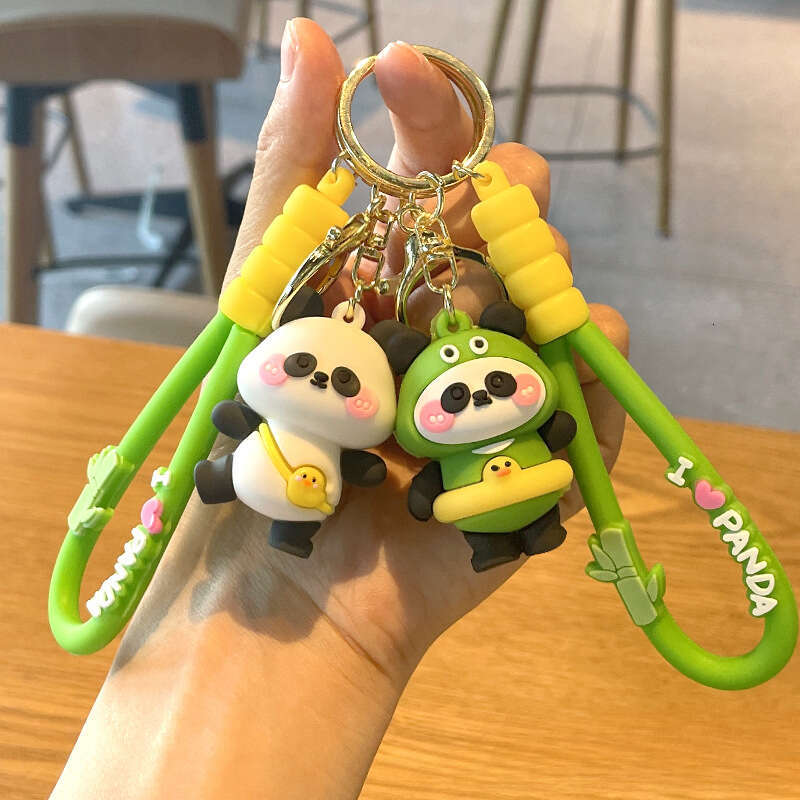 Cute Creative Kung Fu Panda Travel 3D Soft Rubber Doll Car Bag Keychain Pendant Gift