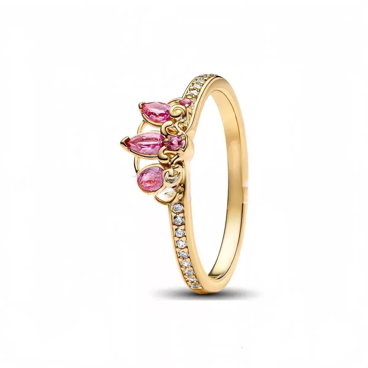 Disney Designer Jewelry HOT SALE100%925 Sterling Silver All Princess Series Aladdin Jasmine Rapunzel charm Ring Women Finger Ring For Party Fine Jewelry luxury