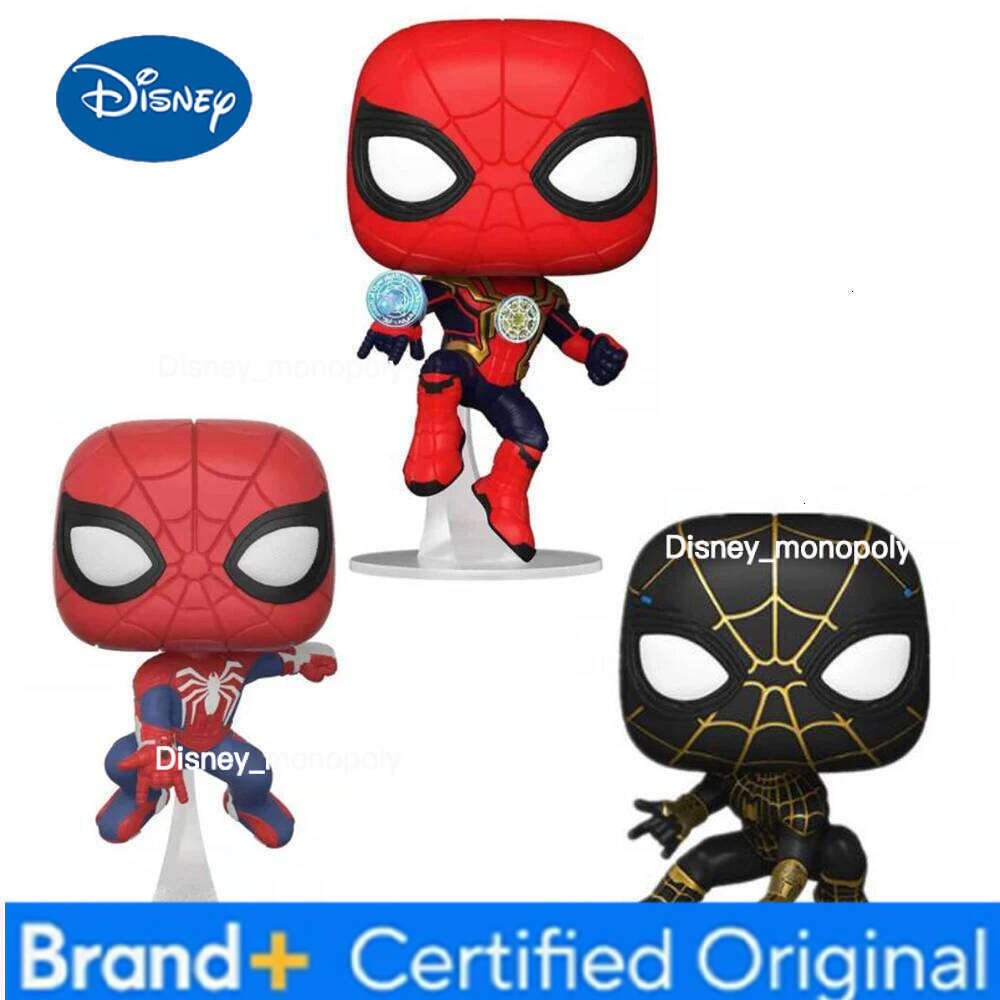 Disney Spiderman No Way Home in Integrated Black Gold Suit Vinyl Figure Collection Model Toys H260205
