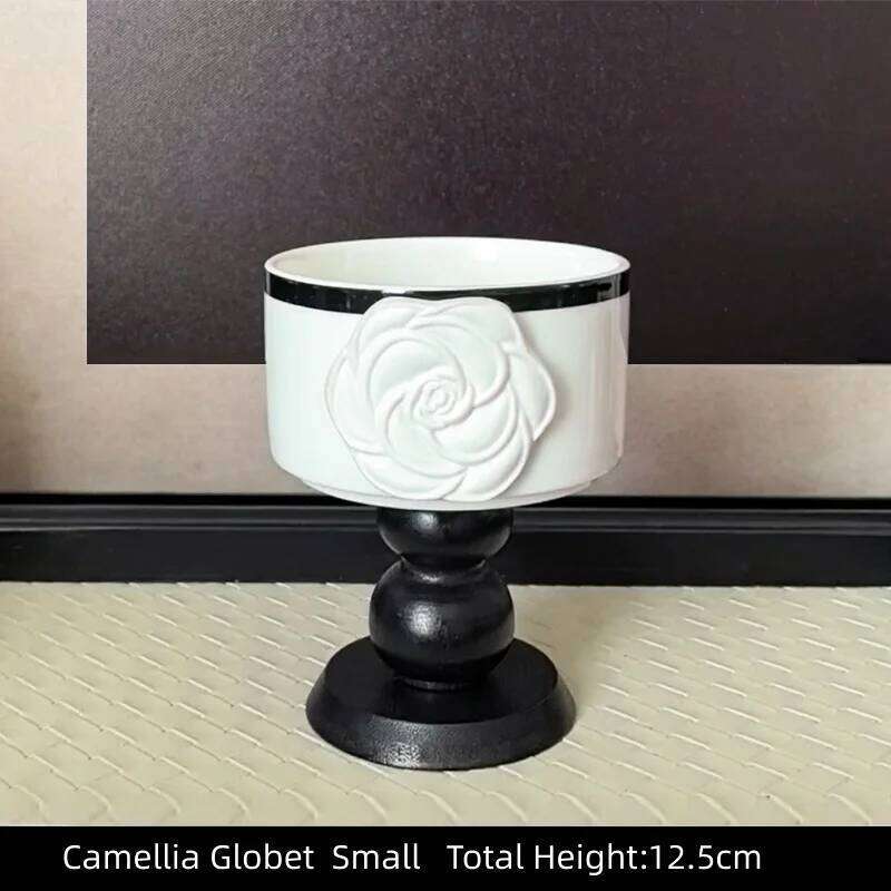 Vintage Camellia Embossed Coffee Mug Ceramic Globot Cup, Stylish Retro Luxury Drinkware for Home Use