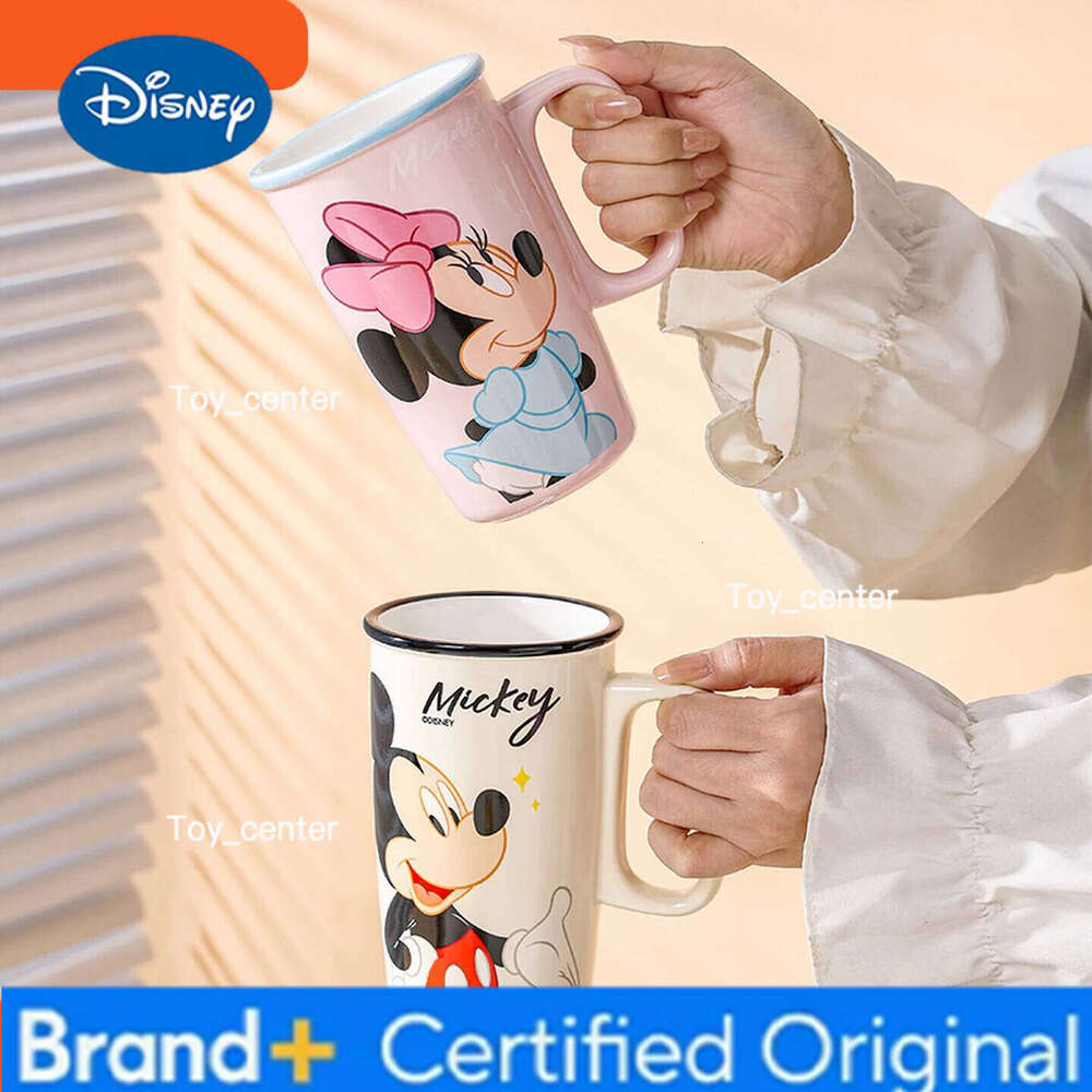 Disney Mickey Creative Ceramic Cup Female Office Cute Milk Coffee Mugs Household Cartoon Large Capacity Cups with Handle H260205