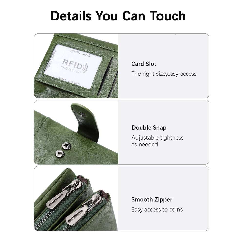 RFID Trifold Zipper Womens Holder Stylish Retro Business Long Wallet for Men High-Quality Luxury Portable Coin Purse Z260205