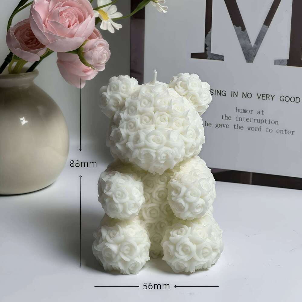 Cute bear low-temperature scented candle, skin-friendly, couple handcrafted anti-scald, romantic scene props that can be torn of S260204 663