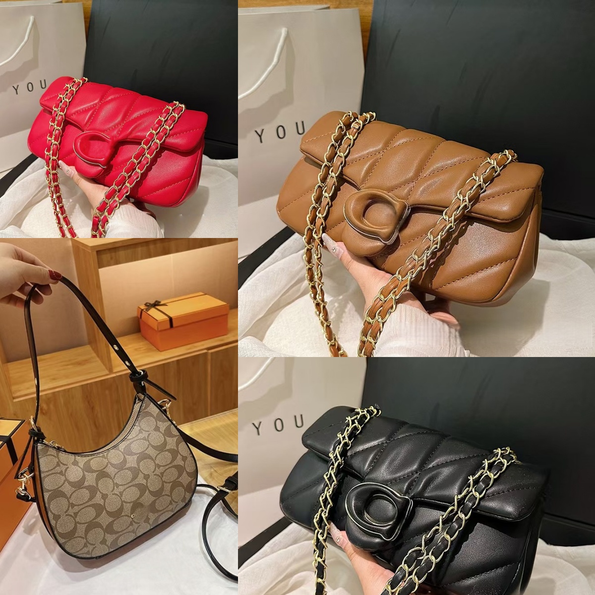 Designer bag Luxury bag Women's bag Fashion women's shoulder bag Crossbody bag Handbag High quality women's small square bag Crescent bag Tote bag