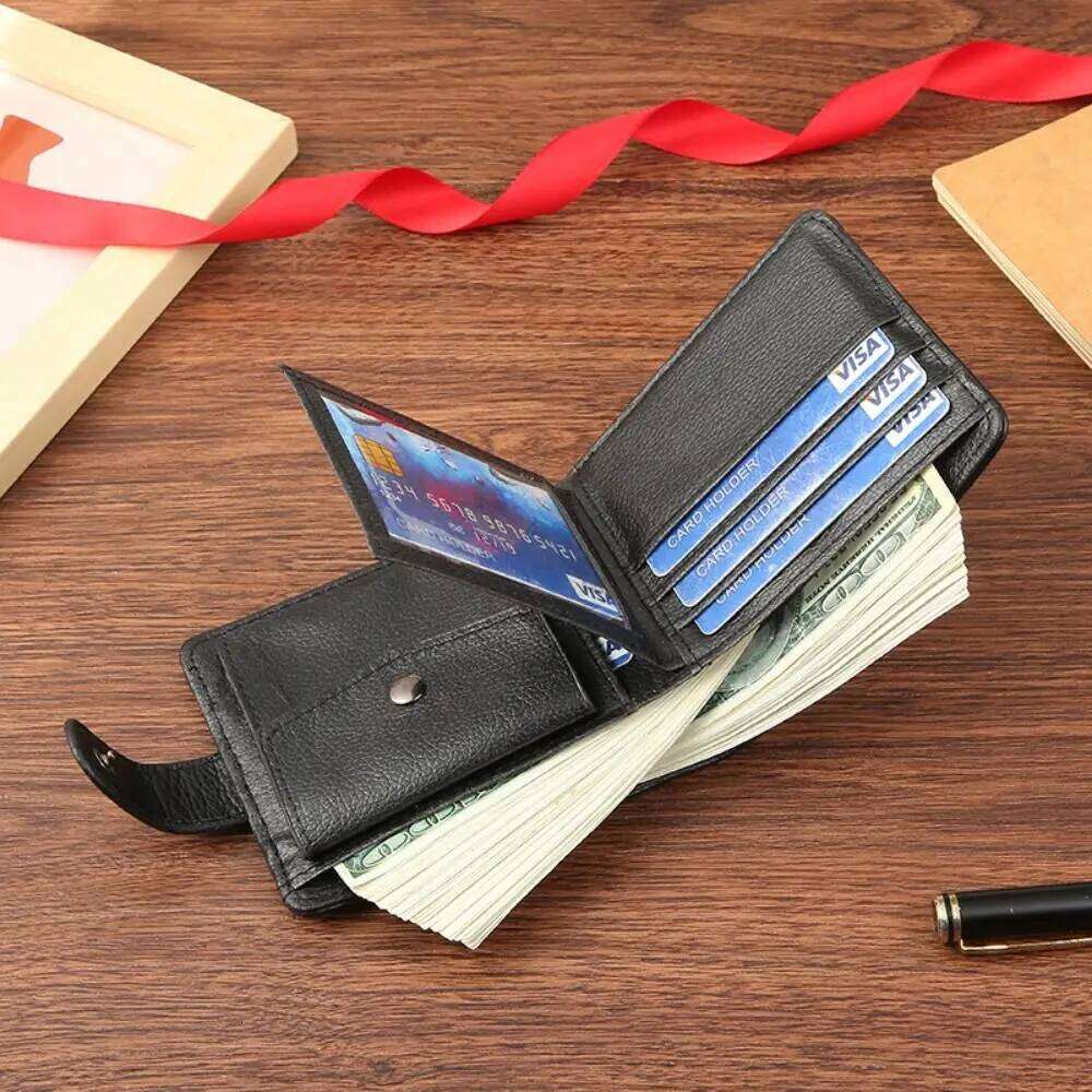 Fashion PU Leather Mens Short Wallet Folding Multi-card Bag Card Holder Men Z260205
