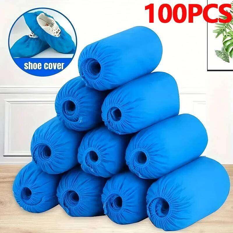 100PCS Reusable Dustproof Shoe Covers Slip Disposable Foot Protectors for Household Students Adults Events Non woven Fabric S260204