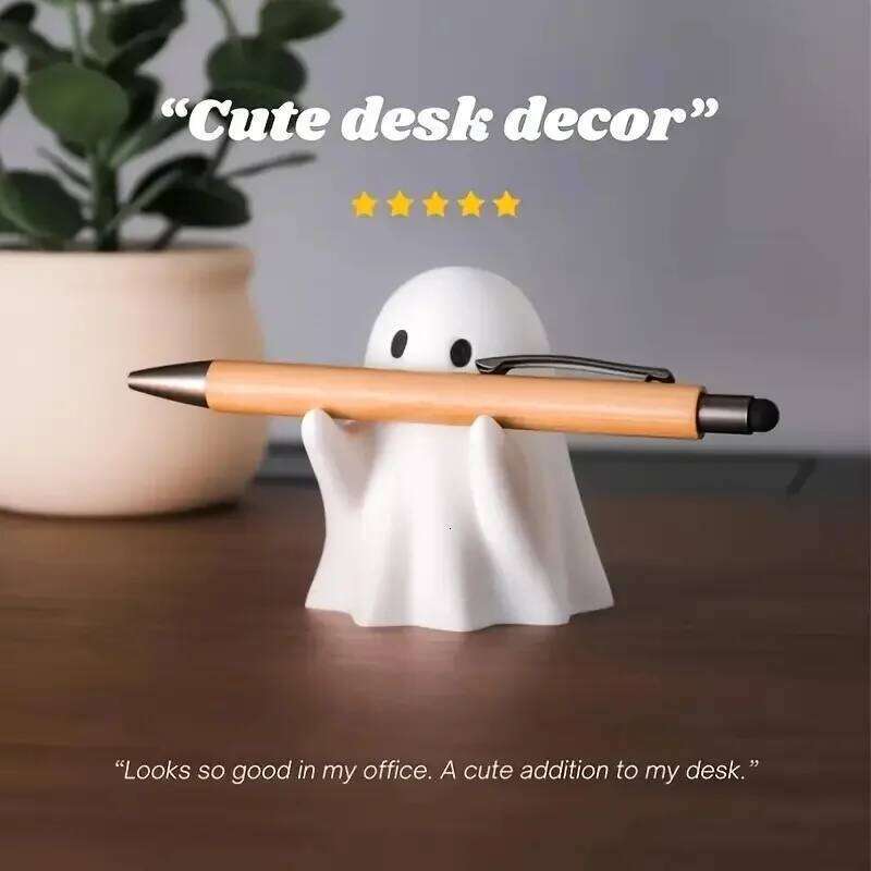 Multi-functional Cute Creative Ghost Pen Holder Home Study or Office Desktop Weird Resin Decoration Ornaments for Friends Gifts S260204