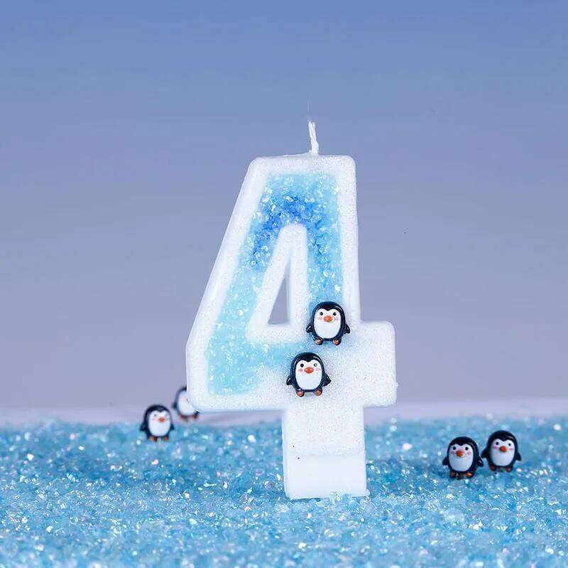 Cute Penguin Birthday Candles 3D Antarctic Glacier 0-9 Number Nice Party Wedding Cakes Decorations S260204