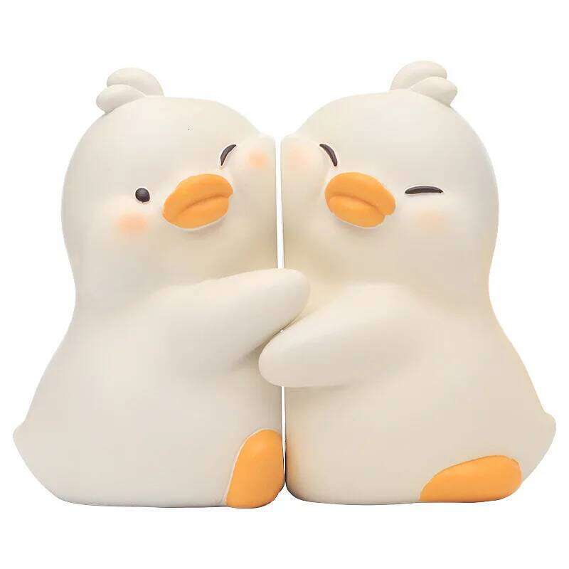Lovely Cartoon Duck Hugging Animal Ends Book Stand Holder Decorative Bookends For Desk Office Home Shelf Ornaments L260615