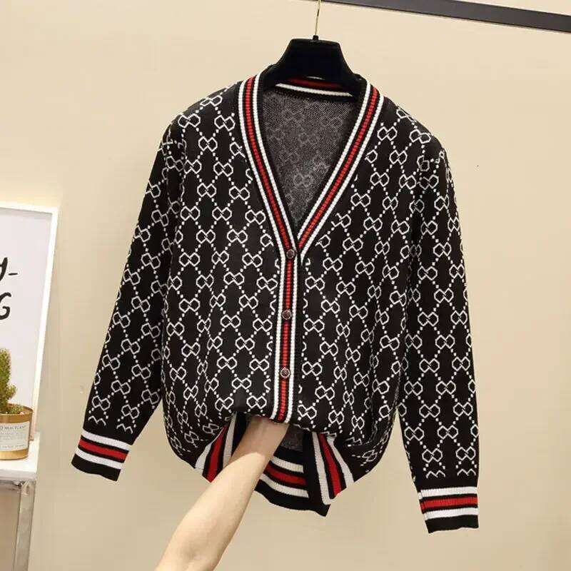 Spring Autumn Loose V-Neck Knitted Sweater Women's Open Cardigan Light Weight Casual Fashion Outerwear