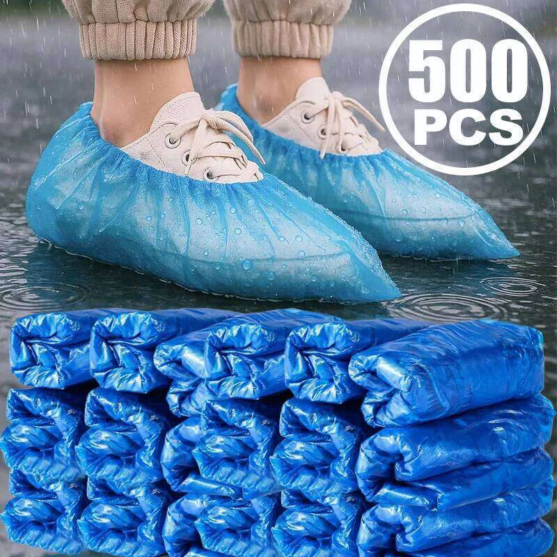 100-500PCS Portable Waterproof Boot Plastic non-slip Wear Disposable Overshoes Rain Shoe Covers Mud-proof S260204