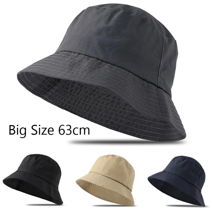 Waterproof Large Size XL62cm Sun Hat Men Womens Sunscreen Mountaineering Big Head Circumference Summer UV Protection Bucket Hat 260113ww