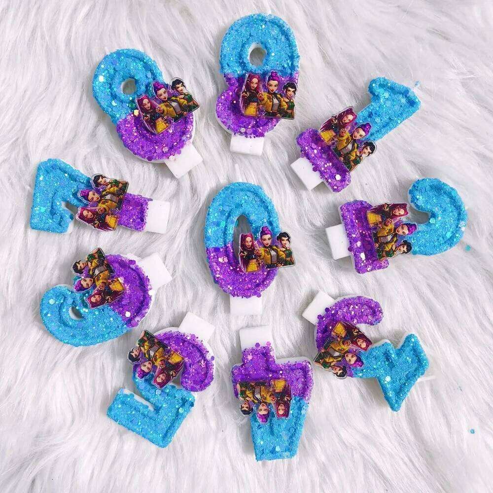 Kpop Demon Hunters Theme Candle 3D Number 0-9 Kids Birthday Cake Decoration Baby Shower Anime Party Accessories Supplies S260204