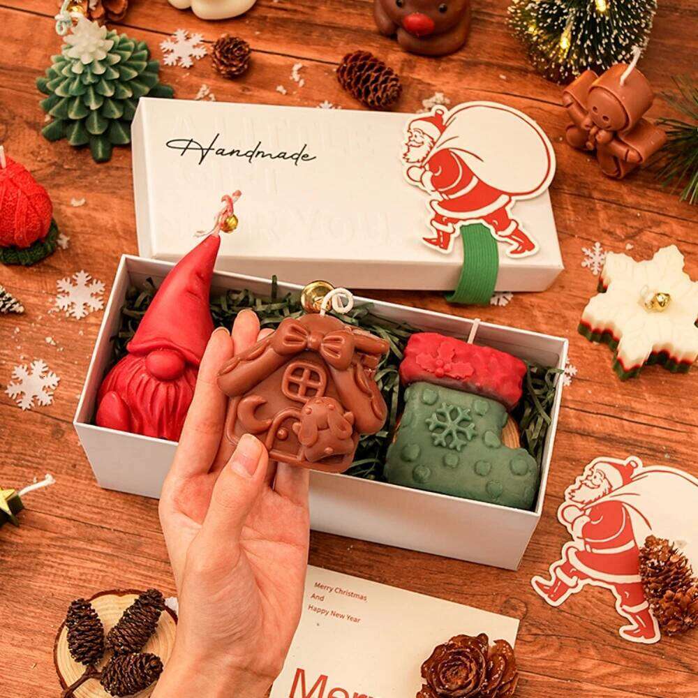 Fragrance Gift Box Candle Set Christmas Small Gifts Creative Ornaments Aromatherapy Candles Party Decor S260204