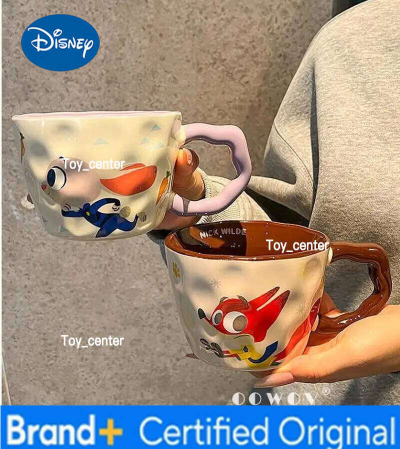 Disney Zootopia Mug Judy Nick Couple Tumbler Romantic Valentine'S Day Gifts For Lovers Ceramic Coffee Cup H260205
