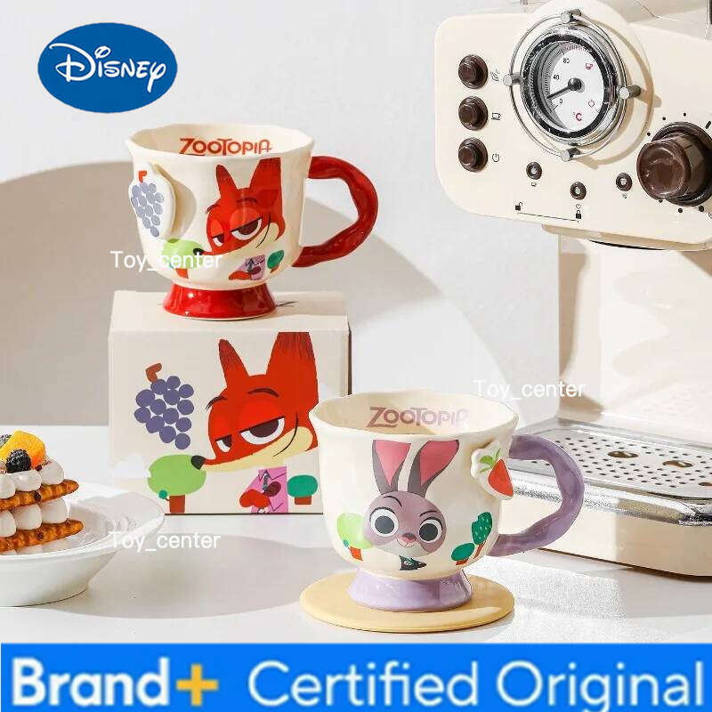 Disney Zootopia 2 Ceramic Judy Nick Kawaii Movie Figures Creative Office Breakfast Coffee Milk Mugs Kids Water Cup Couple Gifts H260205