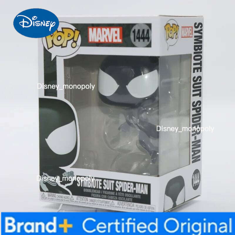 Disney Funko Pop Original Marvel Symbiote Suit Spider Man Action Anime #1444 Vinyl Figure Model Q Version Doll Toy Gift for Kids H260205
