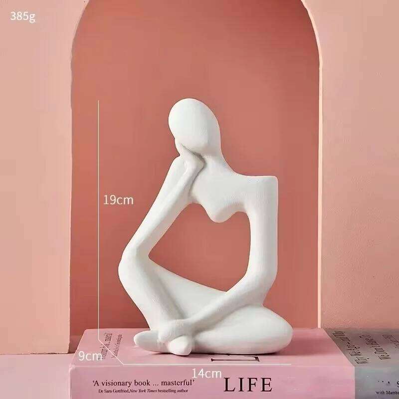 Ceramic Abstract Figure Sculpture Home Bedroom Decoration Accessories Living Room Christmas Modern Desk Decor Statue S260204