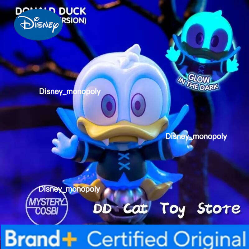 Disney New Original Hottoys Halloween Cosbi Blind Kawaii Stitch Mickey Chip Dale Action Figure Surprise Box Hallowmas Gift H260205