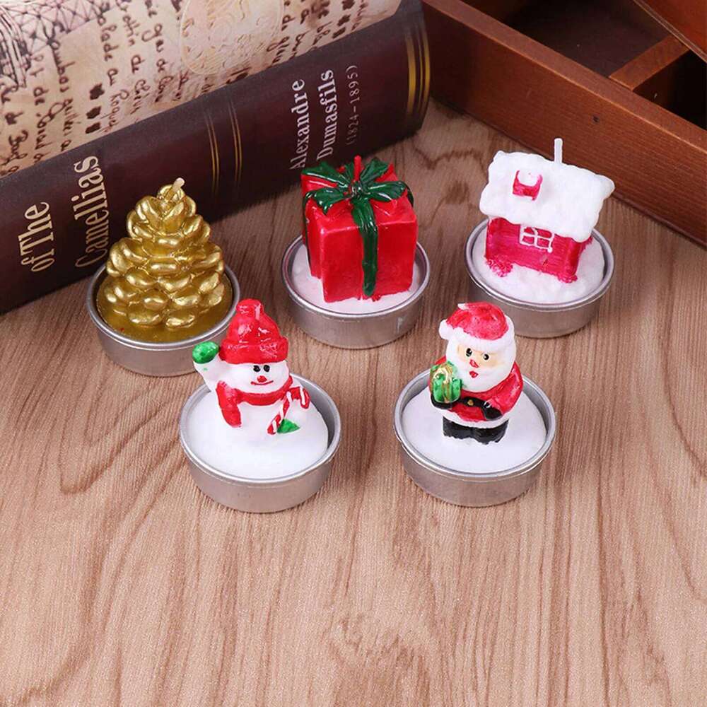 3pc Santa Snowman Candles Party Wedding Festival Decoration Christmas Eve Romantic Ornament Decor For Home S260204